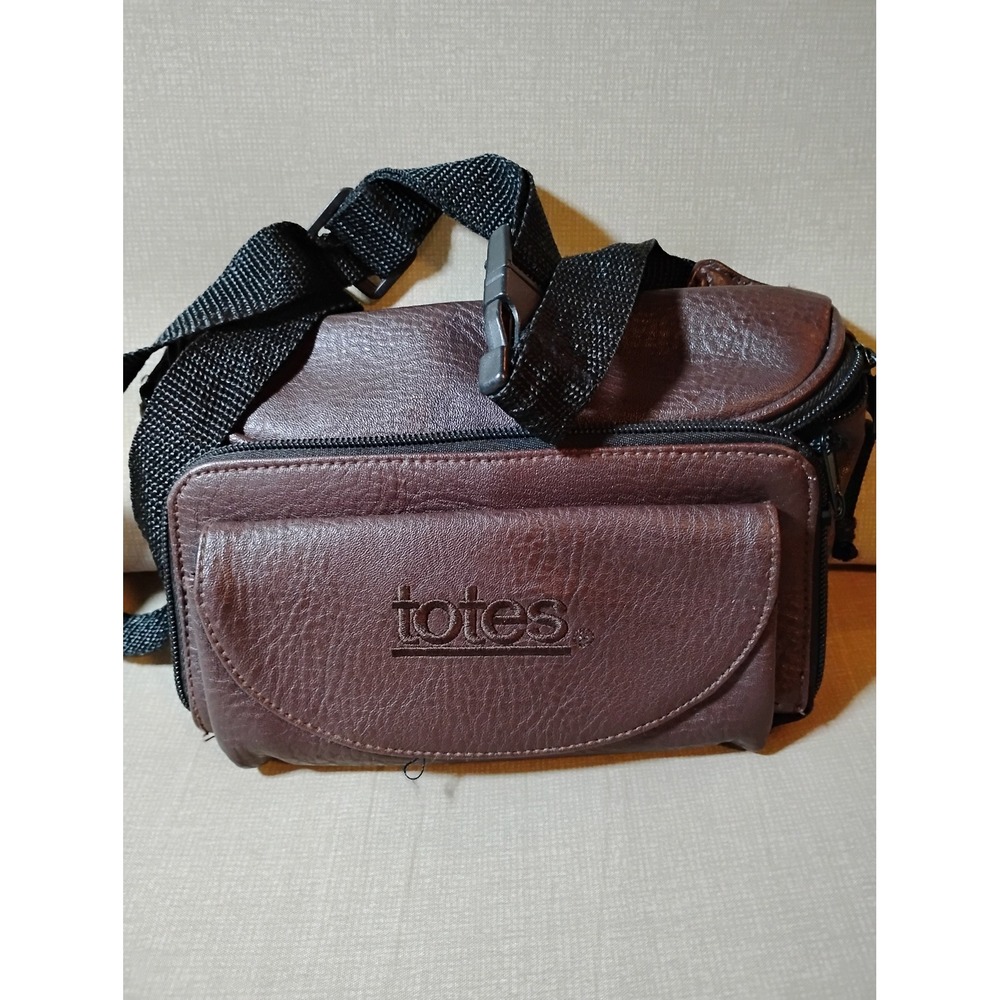 Unisex Totes Brown Faux Leather Fanny Pack Waist Bag Adjustable Strap Zip Pocket